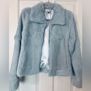Light Blue Fur Jacket